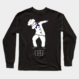 chef dabbing cook kitchen funny dance Long Sleeve T-Shirt